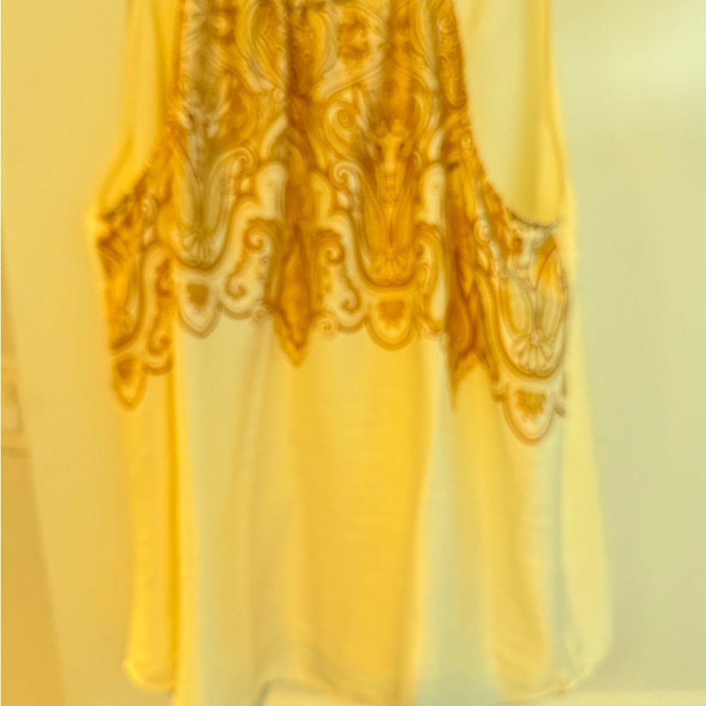 Lane Bryant Cream and Gold Blouse